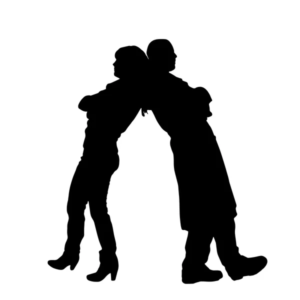 Vector silhouette of couple. — Stock Vector