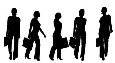 Bir iş kadınları silüeti.