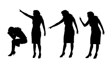 Bir iş kadınları silüeti.