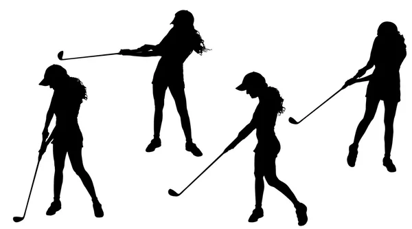 As mulheres jogam golfe . — Vetor de Stock