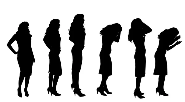 Silhouette d'une femme . — Image vectorielle