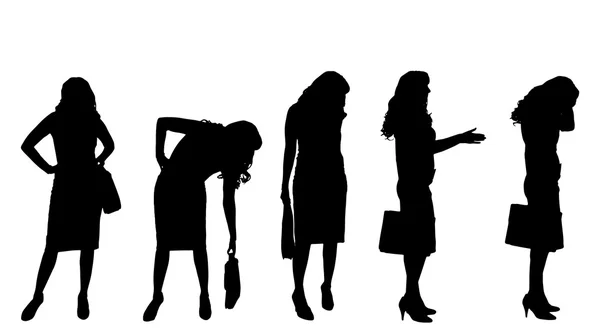 Silhouette of a businesswomen. — Stock Vector