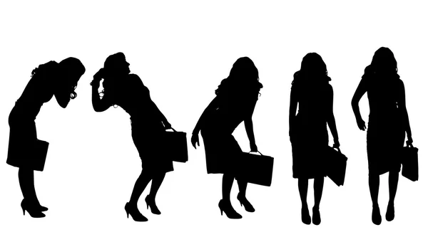 Silhouette of a businesswomen. — Stock Vector