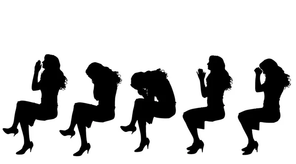 Silhouette de femmes . — Image vectorielle