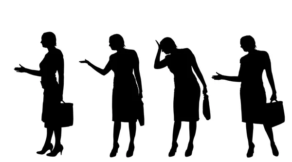 Silhouette of a businesswomen. — Stock Vector