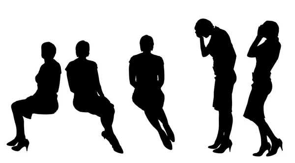 Silhouette of women. — Stock Vector