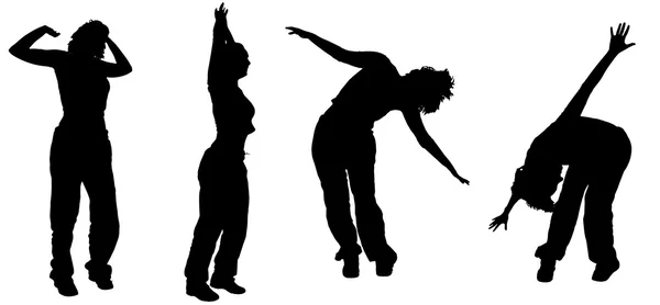 Mujeres que bailan . — Vector de stock