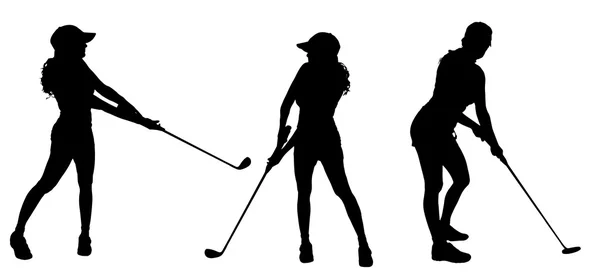 As mulheres jogam golfe . —  Vetores de Stock