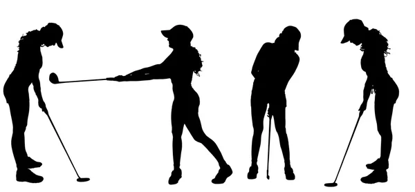 As mulheres jogam golfe . — Vetor de Stock