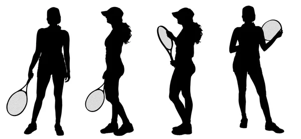 Ženy hrají tenis. — Stockový vektor