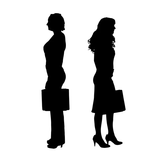 Silhouet van een vrouwelijke ondernemers. — Stockvector