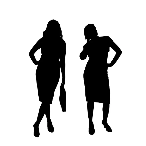 Silhouet van een vrouwelijke ondernemers. — Stockvector