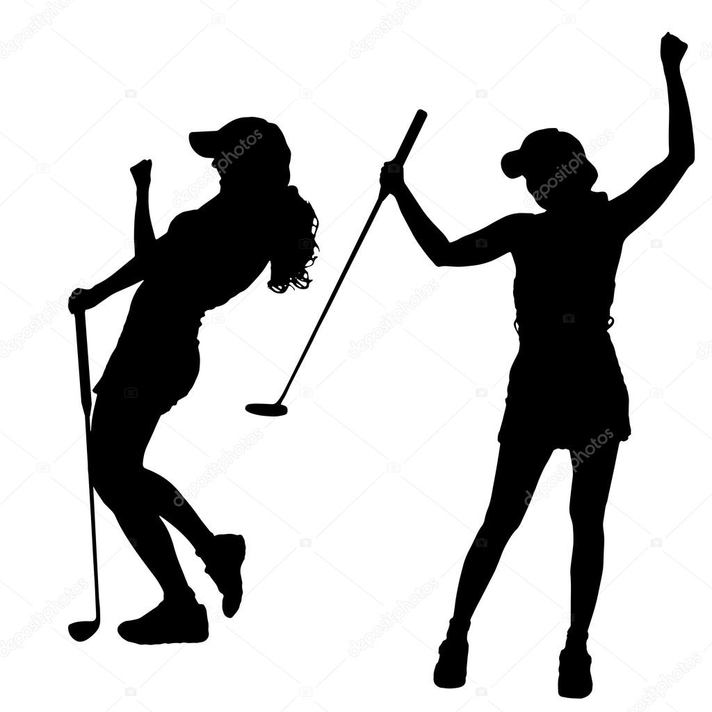 lady golfer silhouette