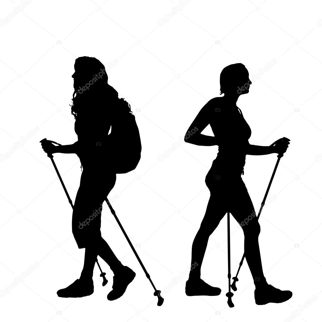 Women with Nordic walking.