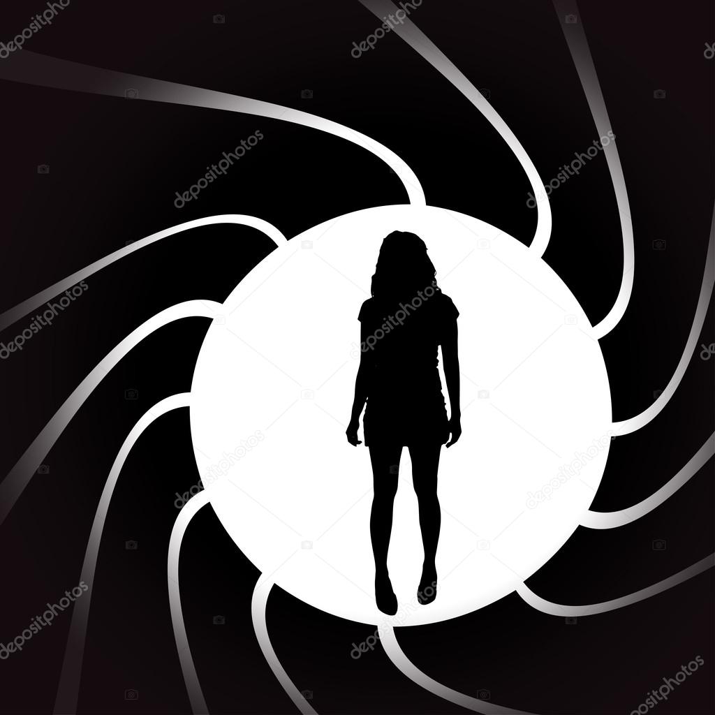 Silhouettes of sexy woman.