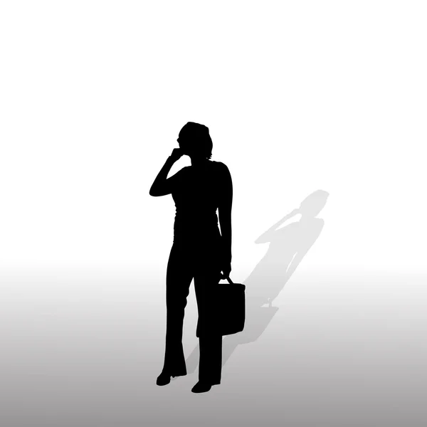 Silhouette d'une femme d'affaires . — Image vectorielle