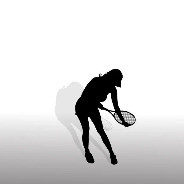 Mujer que juega tenis . — Archivo Imágenes Vectoriales