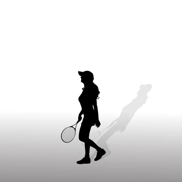 Mujer que juega tenis . — Archivo Imágenes Vectoriales