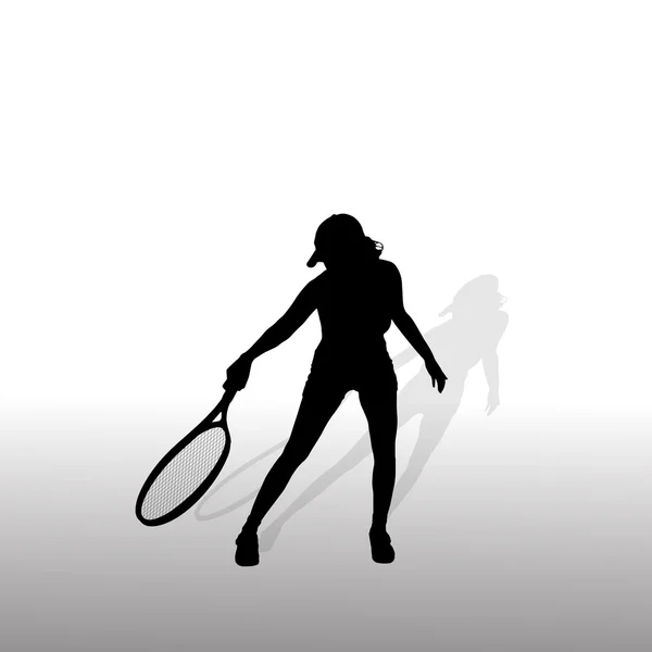 Vrouw die tennis speelt. — Stockvector