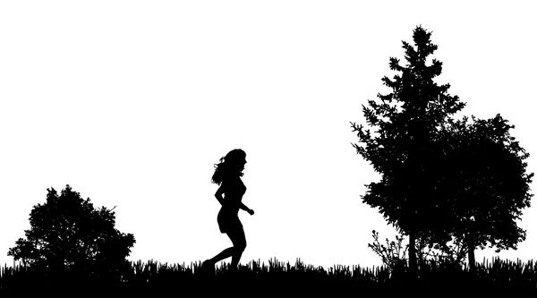 Femme dans la nature — Image vectorielle