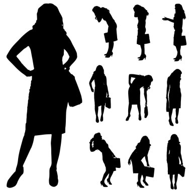 Bir iş kadınları silüeti.