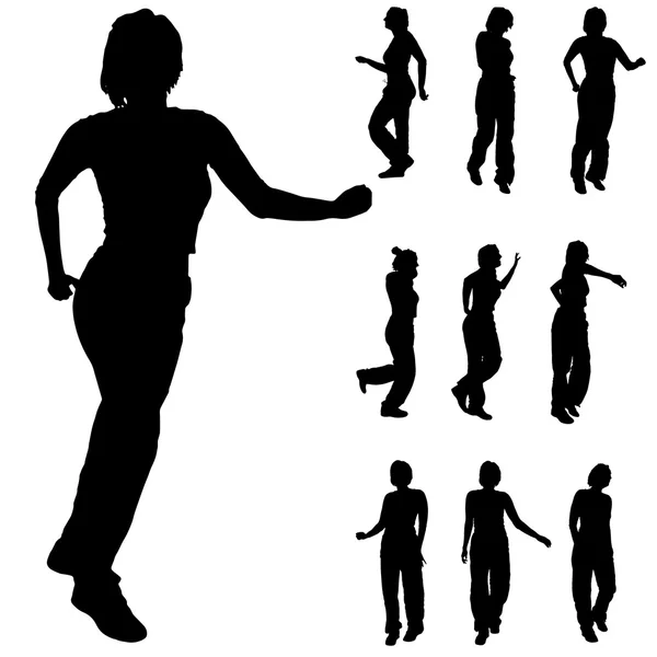 Silhouette de femmes . — Image vectorielle