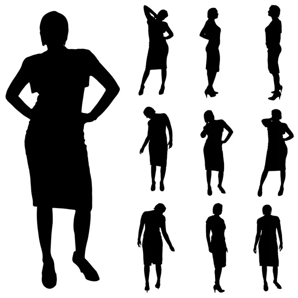 Silhouette of a women. — Stock Vector