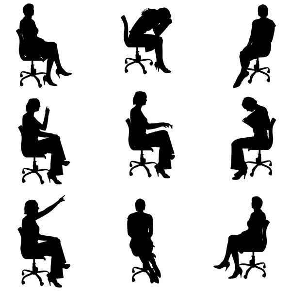 Άνθρωποι χωροθέτηση στην καρέκλα. — Διανυσματικό Αρχείο