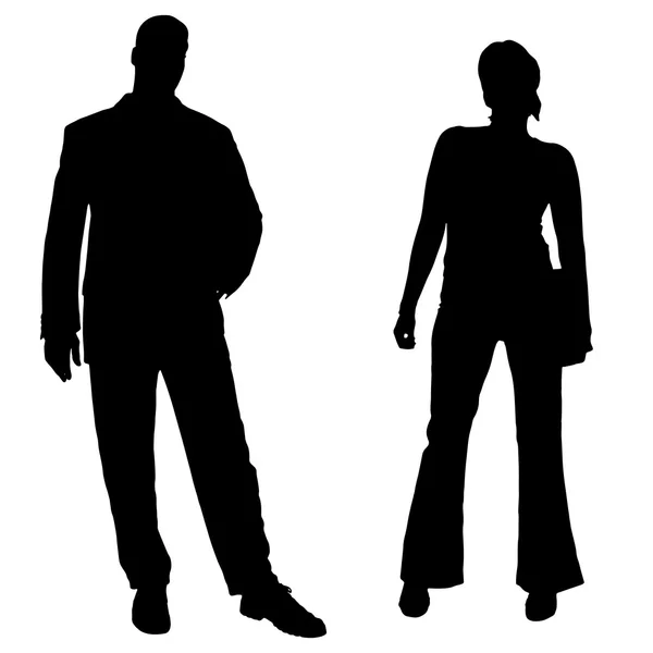 Silhouettes of couple. — Stock Vector