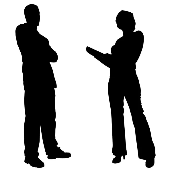 Silhouettes of business people. — Stock Vector