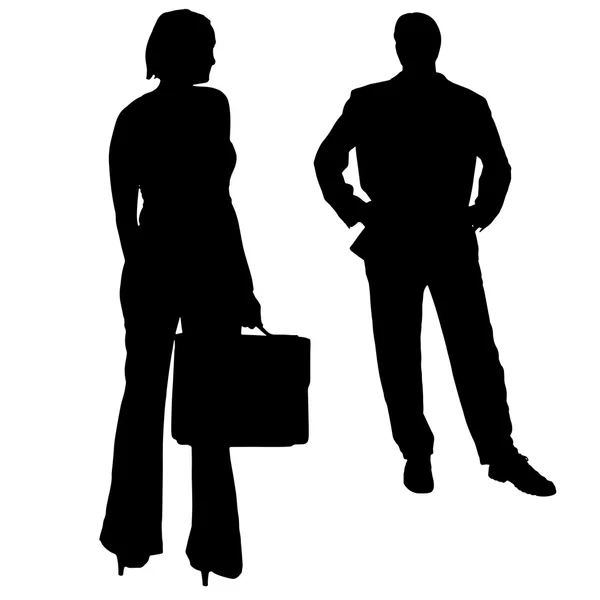 Silhouettes of business people. — Stock Vector