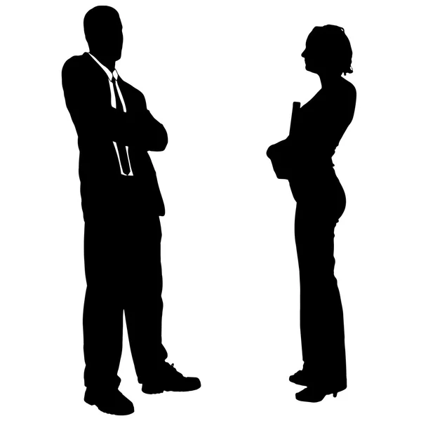 Silhouettes of business people. — Stock Vector