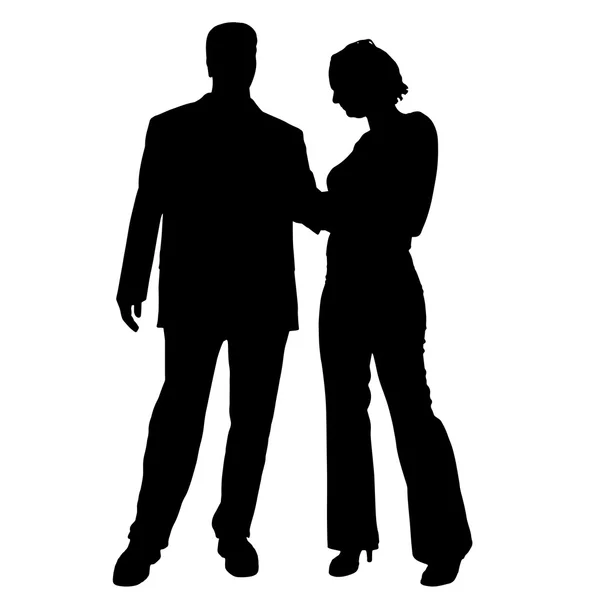 Silhouettes of couple. — Stock Vector
