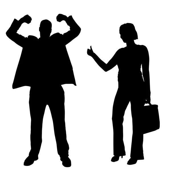 Silhouettes of business people. — Stock Vector