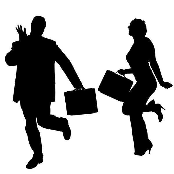 Silhouettes of business people. — Stock Vector