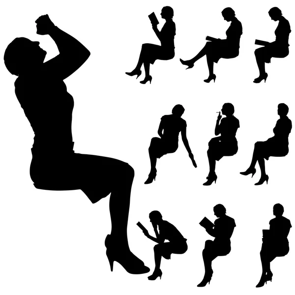 Women sit Royalty Free Stock Vectors