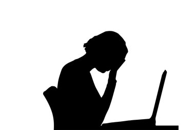 Bilgisayarlı kadın.