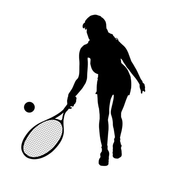 Vrouw die tennis speelt. — Stockvector