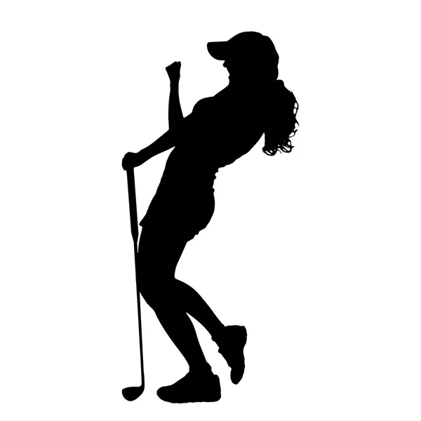 Vrouw die golf speelt. — Stockvector
