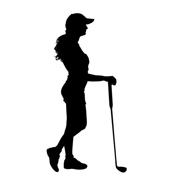 Vrouw die golf speelt. — Stockvector