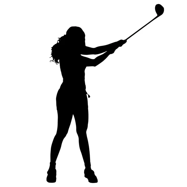 Femme qui joue au golf . — Image vectorielle