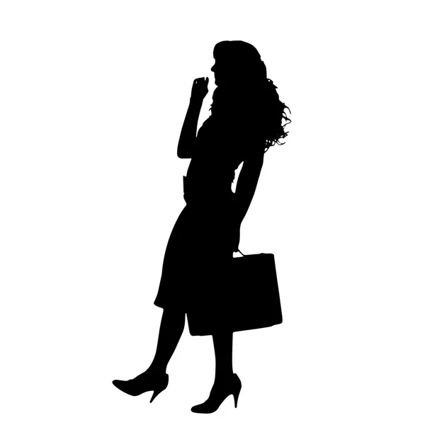 Silhouette di una donna d'affari . — Vettoriale Stock