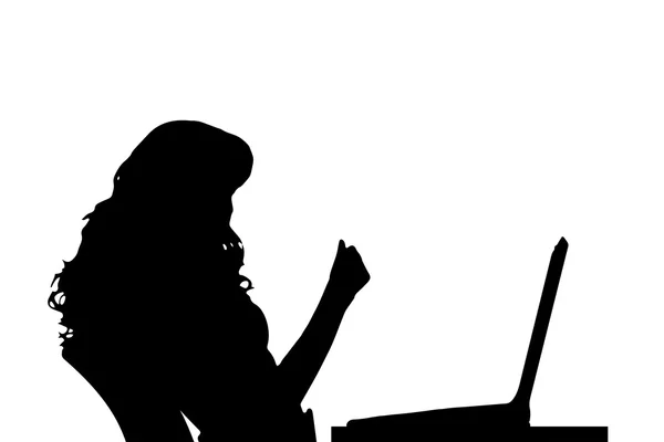 Жінка з комп'ютера . — стоковий вектор