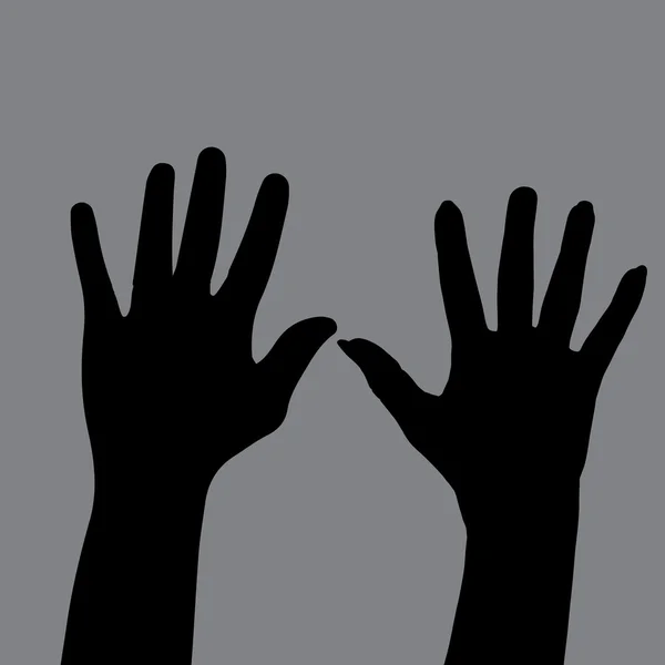 Silhouette des mains . — Image vectorielle