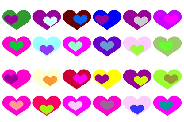 Fondo con corazones de colores . — Vector de stock