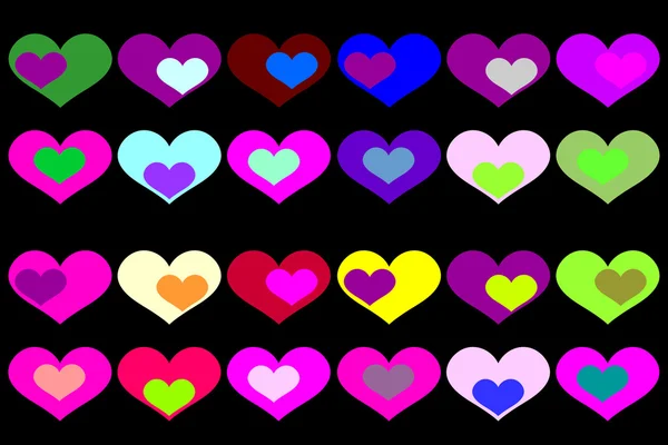 Fondo con corazones de colores . — Vector de stock