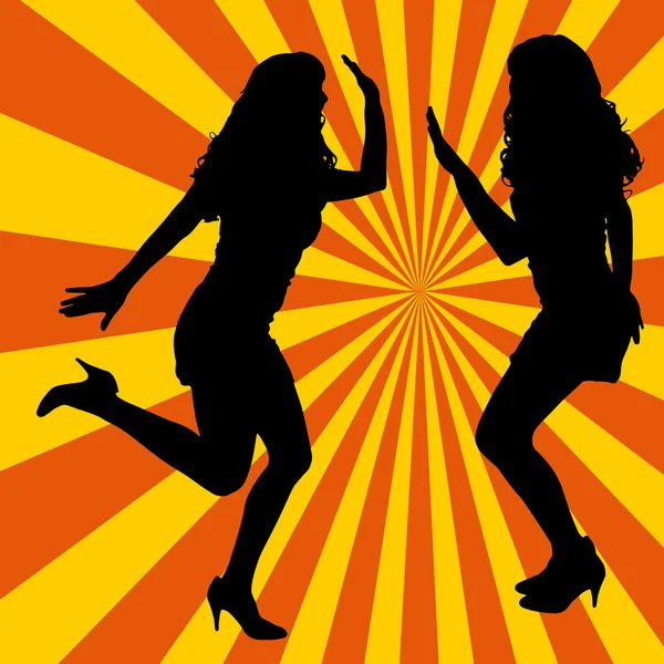Sylwetka kobiety taniec — Wektor stockowy