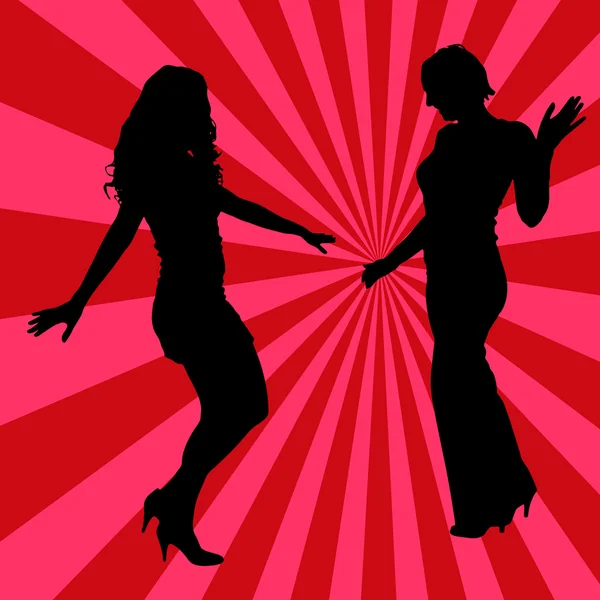 Silueta ženy tančí — Stockový vektor