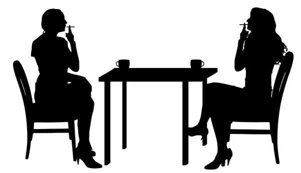 Kobiety siedzącej przy stole. — Wektor stockowy