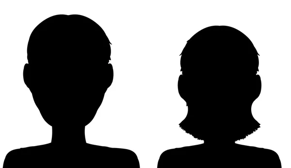 Silhouette di un ragazzo e una ragazza . — Vettoriale Stock